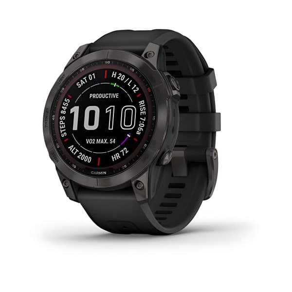 Garmin Fenix 7 Sapphire Solar | 47mm | Black DLC Titanium with Black Band
