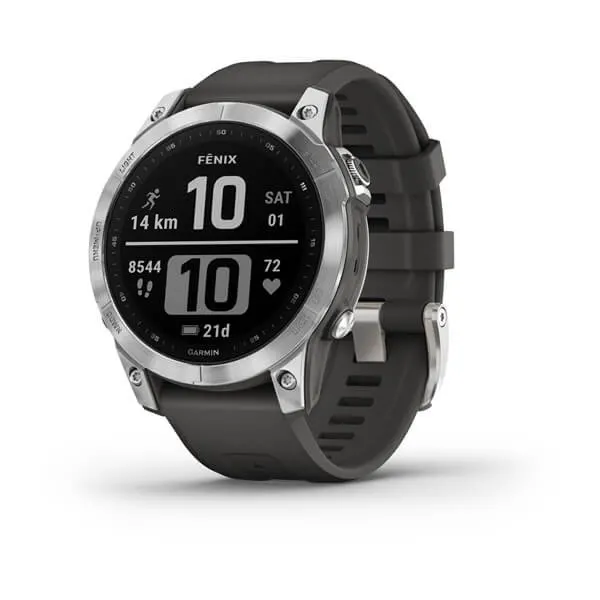 Garmin Fenix 7 Standard Edition | 47mm | Silver with Graphite Band