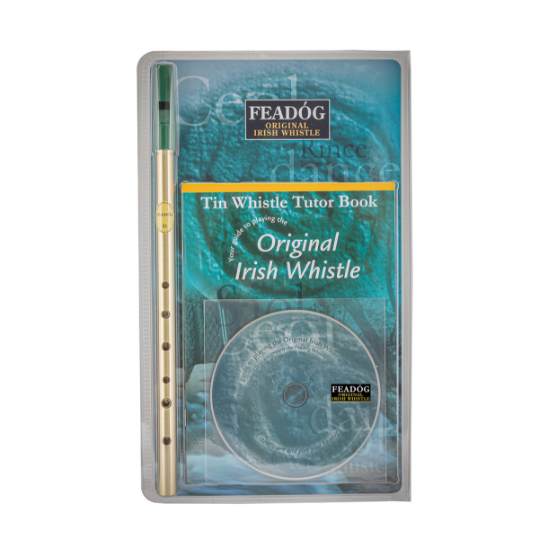 Feadóg Brass D Whistle with Book & CD