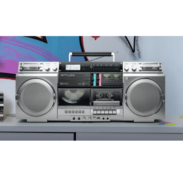 Ghetto blaster CD Player, 80w, Cassete recorder silver - Image 3