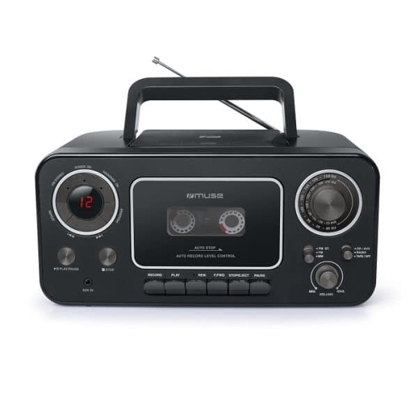 Muse Stereo Radio CD Cassette Recorder - Black - Image 3