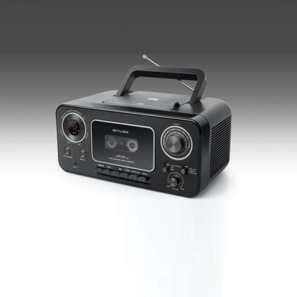 Muse Stereo Radio CD Cassette Recorder - Black - Image 4