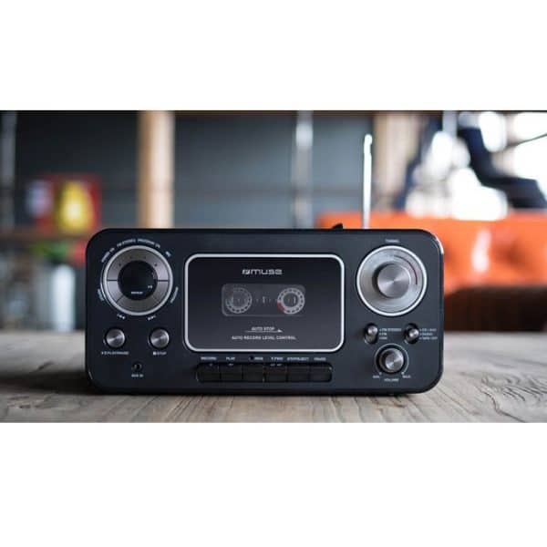 Muse Stereo Radio CD Cassette Recorder - Black - Image 7