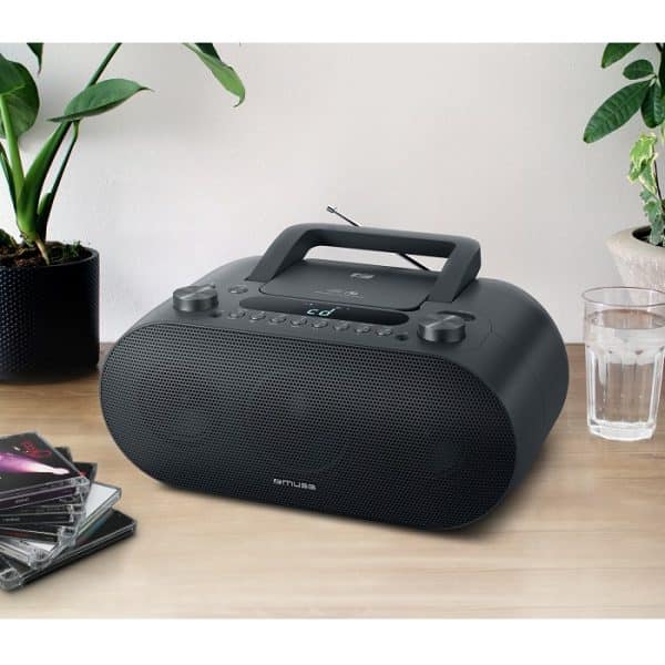 Muse Portable Radio CD/MP3 Player with Bluetooth, USB Port - Black - Image 3