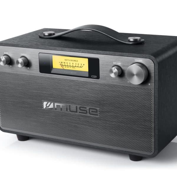 Muse Retro Bluetooth Speaker, NFC, VU Meter, 2 x 20W - Black