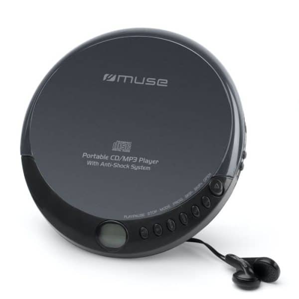 Muse Portable CD Player, wired earphones included - Black