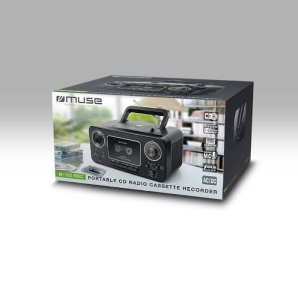 Muse Stereo Radio CD Cassette Recorder - Black - Image 5