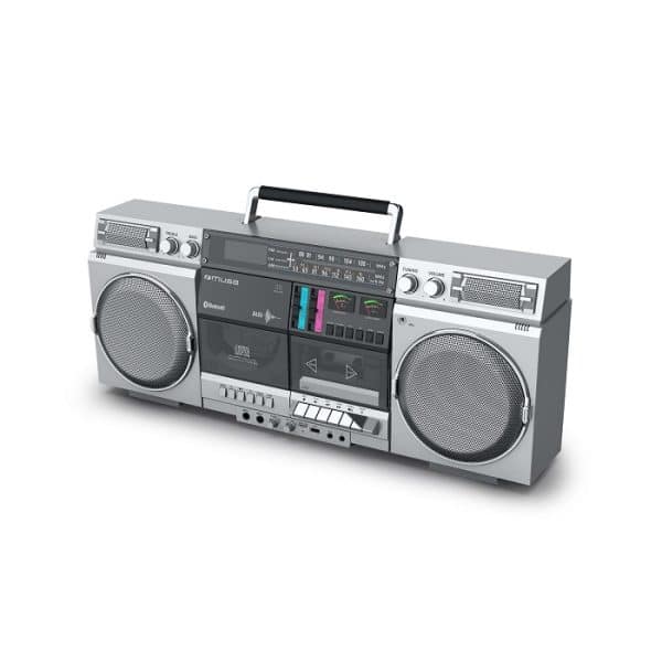 Ghetto blaster CD Player, 80w, Cassete recorder silver - Image 4