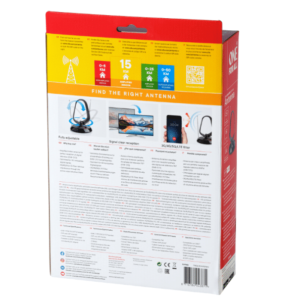 One For All Digital Antenna, Indoor, Amplified Up To 42dB Gain, Range to 15km - Image 5